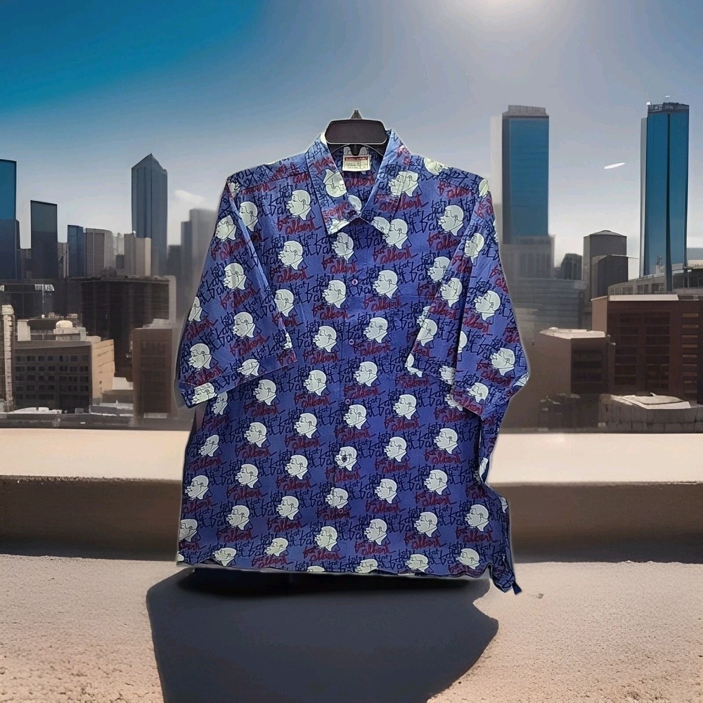 Platinum FUBU Fat Albert Collab All Over Print Button Down Shirt Men's‎ Size XL